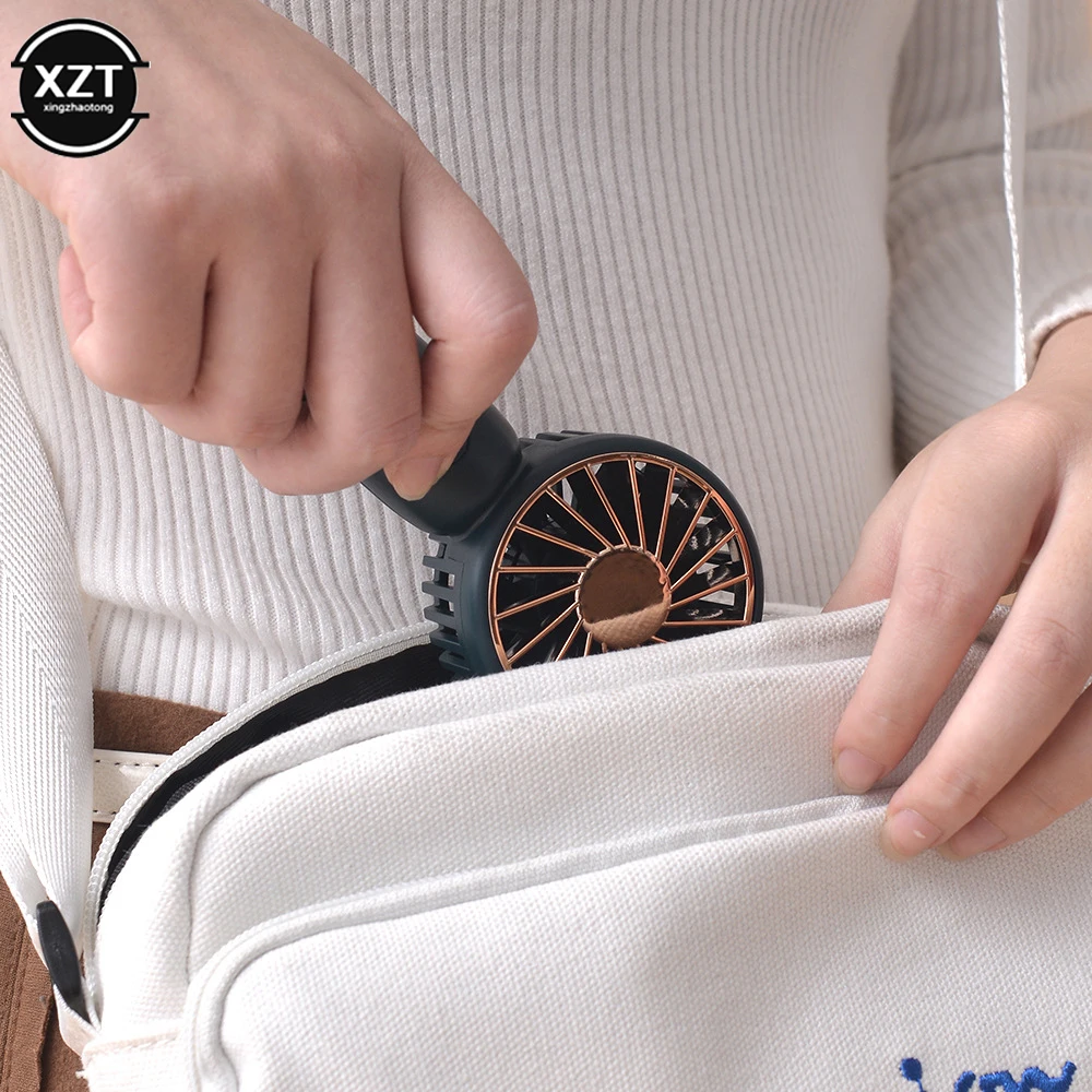 New Pocket Fan Handheld USB Charging Desktop Mini Cool Fan 3 Speed Adjustable Portable Air Cooler for Summer Outdoor