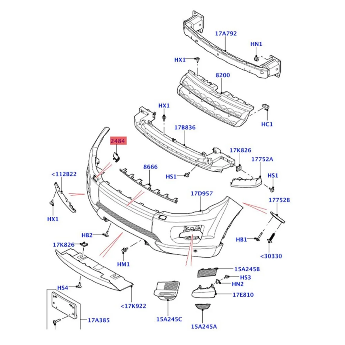 Right Side Front Headlight Washer Cover Caps LR036197 for Land Rover Range Rover Evoque 2012- RO1049100