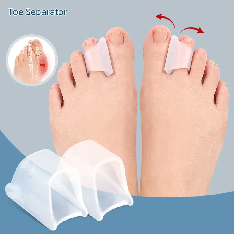 RHBJ New Toe Valgus Correction Device Hammer Shaped Toe Separators Guard Pad Splitter Pain Relief Orthopedic Foot Care Tool