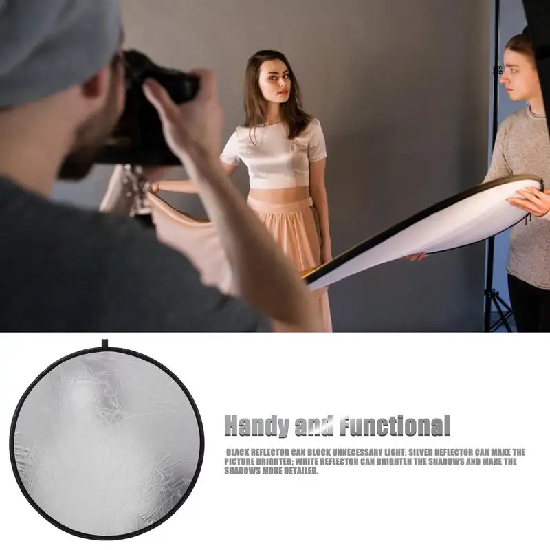 Photography Reflector 30cm/12inch Light Reflector For Studio Photography Lighting Handheld Multi-folding Portable Light Plate For Live Studio