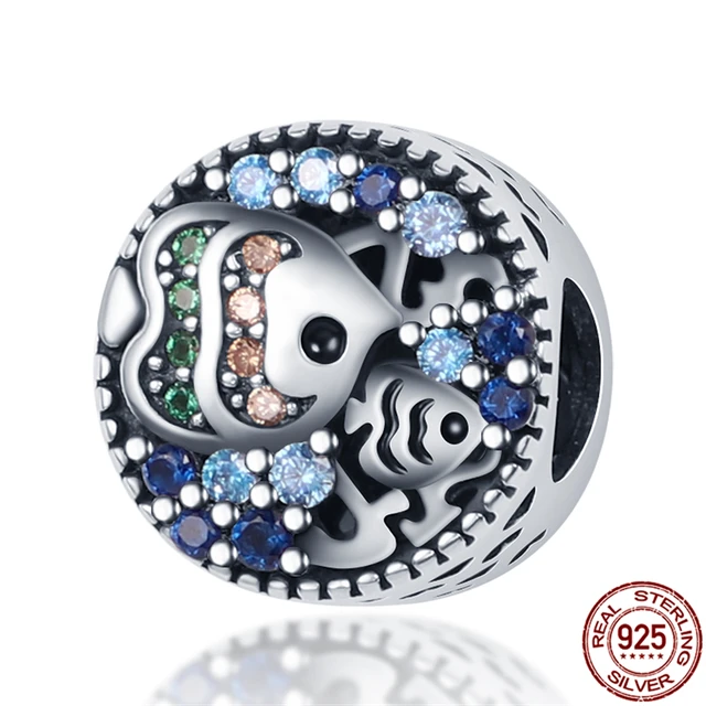 925 Sterling Silver Ocean Series Narwhal Charm Starfish Ocean Waves & Fish Beads Fit Pandora Bracelet DIY Pendant Woman Jewelry PAC1026