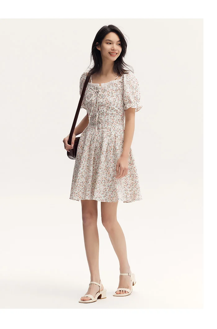Vestidos Mujer Vestido Halter de Gasa Atado Mori Temperamento Romántico Verano Textura Floral Hada Dulce
