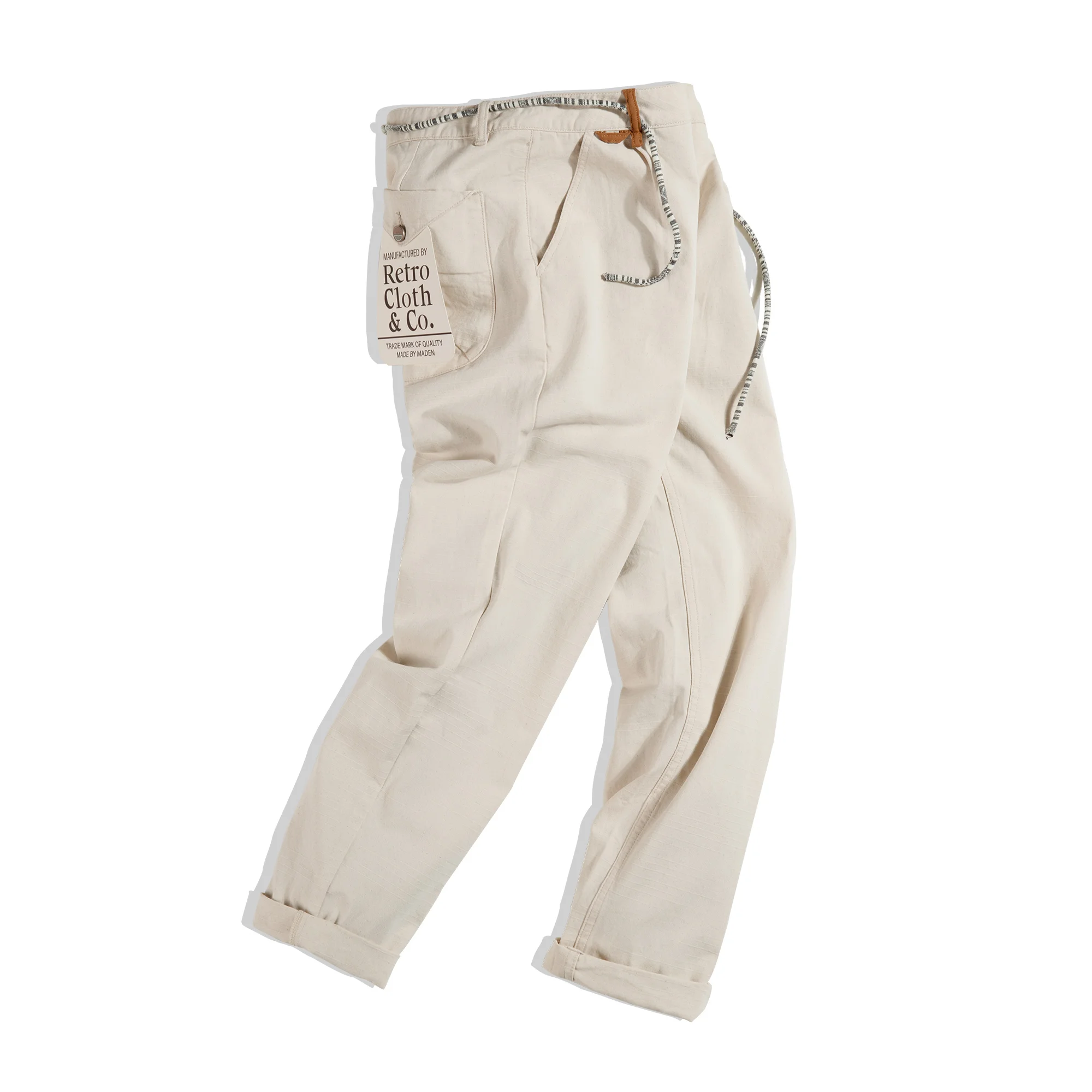 国内で当店のみ Supermade - American Loose-fitting Cotton Maden American Vintage Cotton Seed Shell Casual Pants