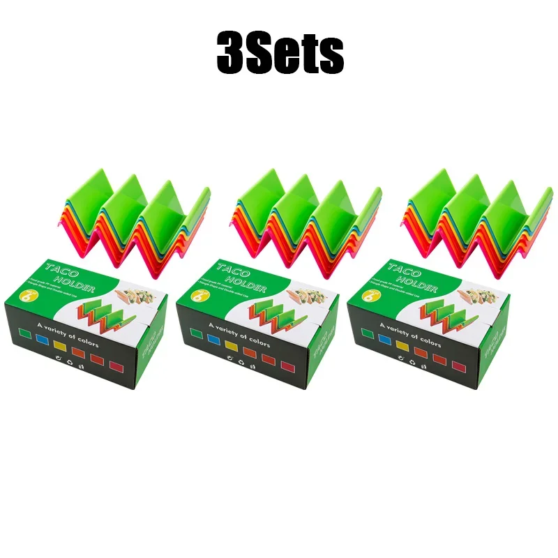 Juego de 6 bandejas para tacos de gran tamaño de primera calidad con capacidad para 3 o 2 tacos cada una Material sanitario de polipropileno Aparatos de cocina