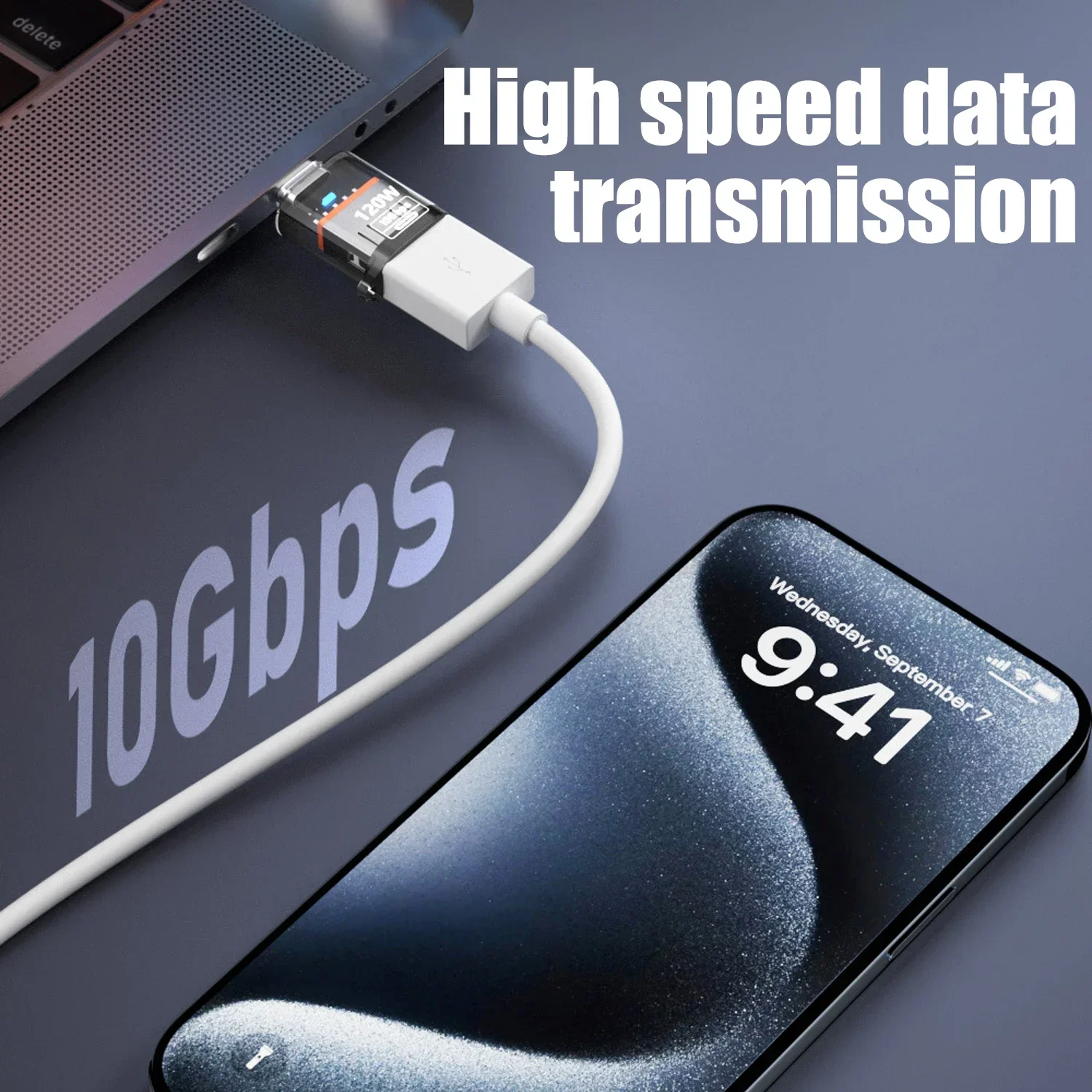 120W Fast Charging USB 3.2 to Type C Adapter 10GB High Speed Data Transfer Converters For Tablet Xiaomi Huawei USB C Converter