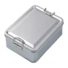 Metal tin silver black flip top storage box tool box coin candy key business card storage box with lid food tin box storage jar 5