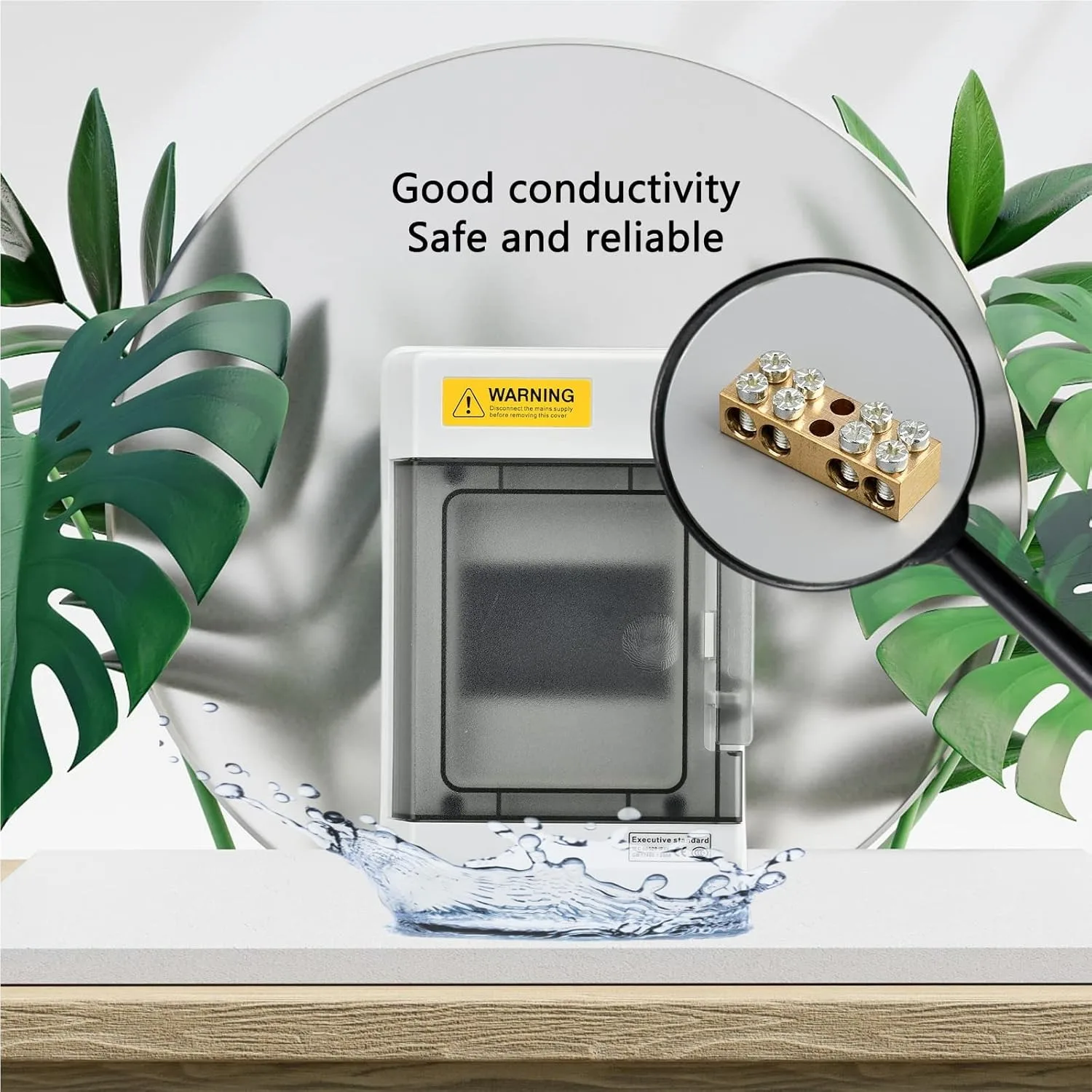 DONGY 4 WAY PC Plastic Outdoor Electrical IP65 Waterproof Distribution Box Indoor Power Distribution Box 4.9*7.5*3.9 Inch