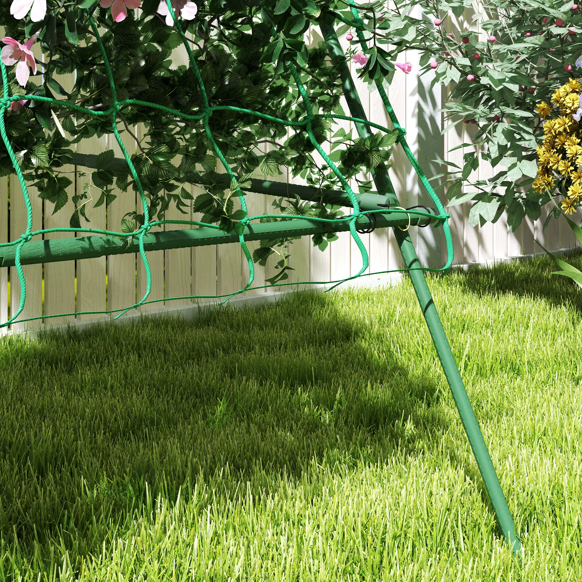 Stahlspalier, Edelstahl, A-förmige Pflanzenstütze, 101 x 133 x 227 cm, Gartenspalier, Pflanzenstütze für Gemüse, Blumen – Detail 8