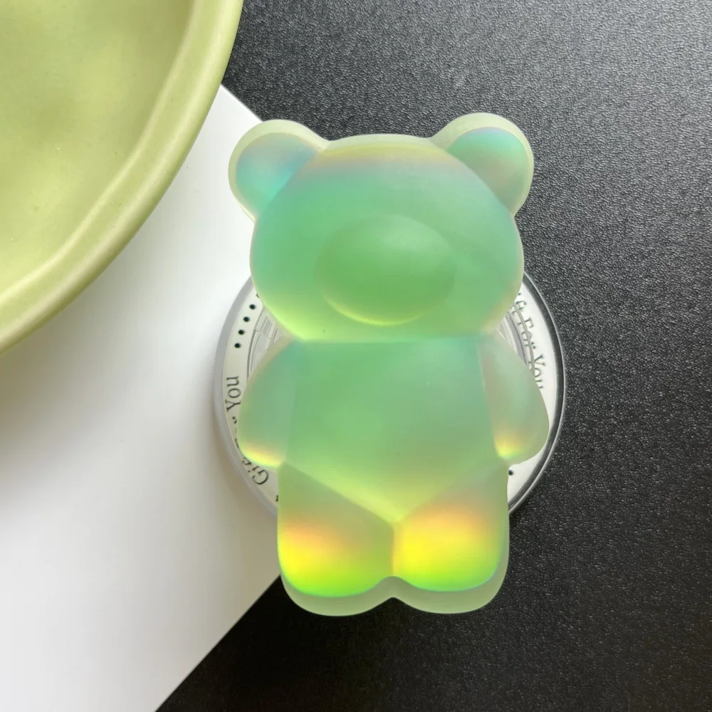 Kawaii Pastel 3D Bear Magnetic Phone Stand - Shockproof & Anti-Slip Desk Holder