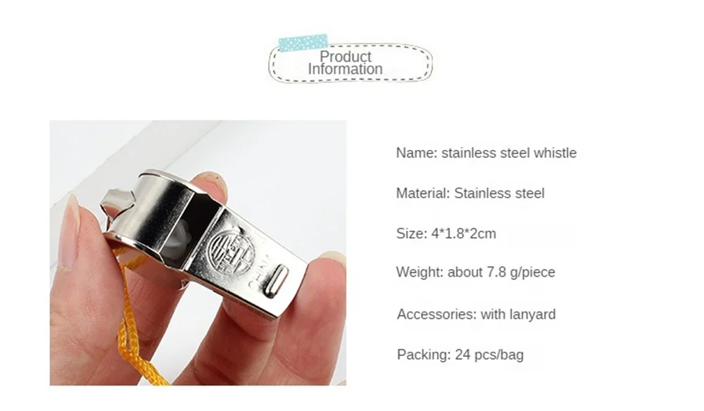 Description Picture 4 of itemMetal Whistle Referee Sport Rugby Party Outdoor sports Like Whistle Training School Soccer Football Colorful lanyard Whistle