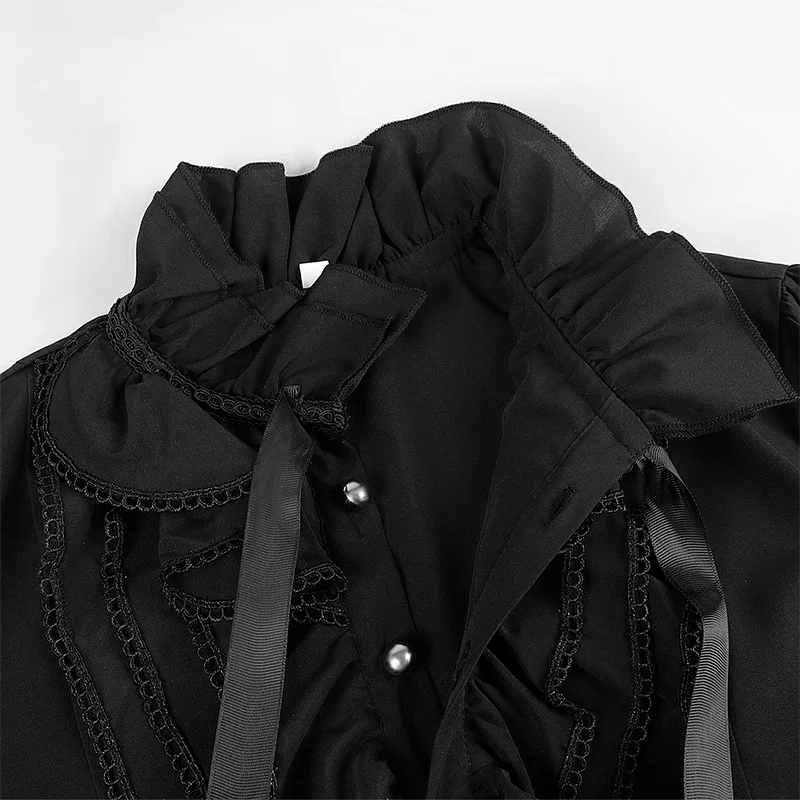Medieval Ruffled Shirts for Men Renaissiance Steampunk Vintage Gothic Blouse Halloween Party Vampire Prince Poet Cosplay Costume