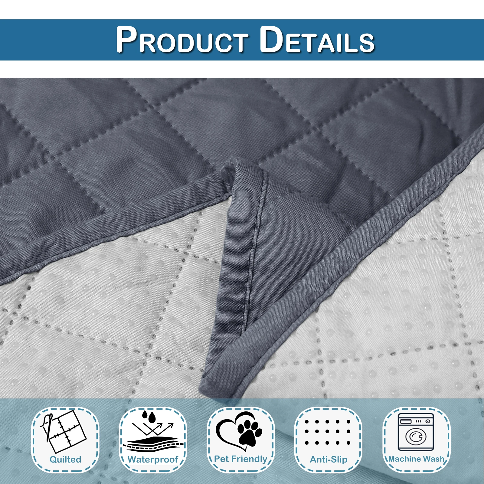 2 Seater Recliner Slipcovers Center Console Cover Arm Sofa Chair Covers Pet Anti Slip Mat Protector