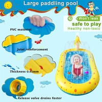 Inflatable Sprinkler Pool for Kids Cute Dinosaur Kiddie Pool 3-in-1 Backyard Splash Pad Swimming Outdoor Water Toys for Toddlers 5