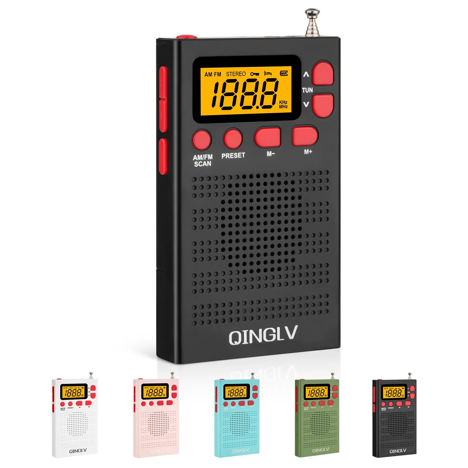 휴대용 라디오 미니 AM FM 날씨 라디오 포켓 라디오 플레이어 LCD 화면 디지털 라디오 이어폰 잭 포함 장거리 최고 수신력