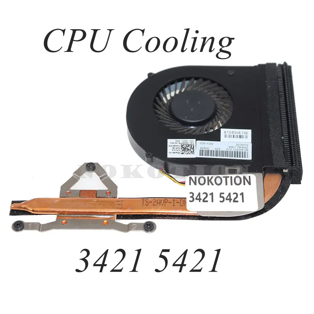 

CN-0W9FP8 0W9FP8 радиатор для ЦП Dell Inspiron 14 3421 5421, радиатор охлаждения GPU с тепловым модулем вентилятора