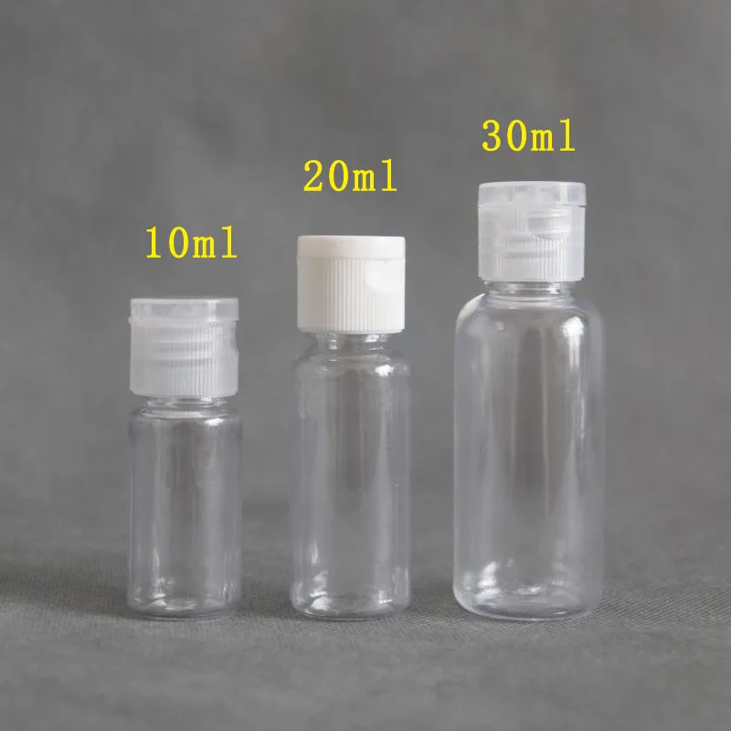 10Pcs Clear Plastic Empty Bottles Travel Container Bottles With Flip Cap Small for Liquids Shampoo Lotion Conditioner refillable lotion bottle