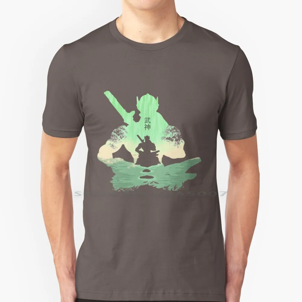 Спокойная футболка из 100% хлопка Fanart робот-киборг Genji Over Watch Shimada большой размер 6xl