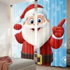 2Pcs Christmas Curtain Father Christmas Happy Winter Snow Season Elements Suitable For Living Room Bedroom Kitchen And Bathroom 5