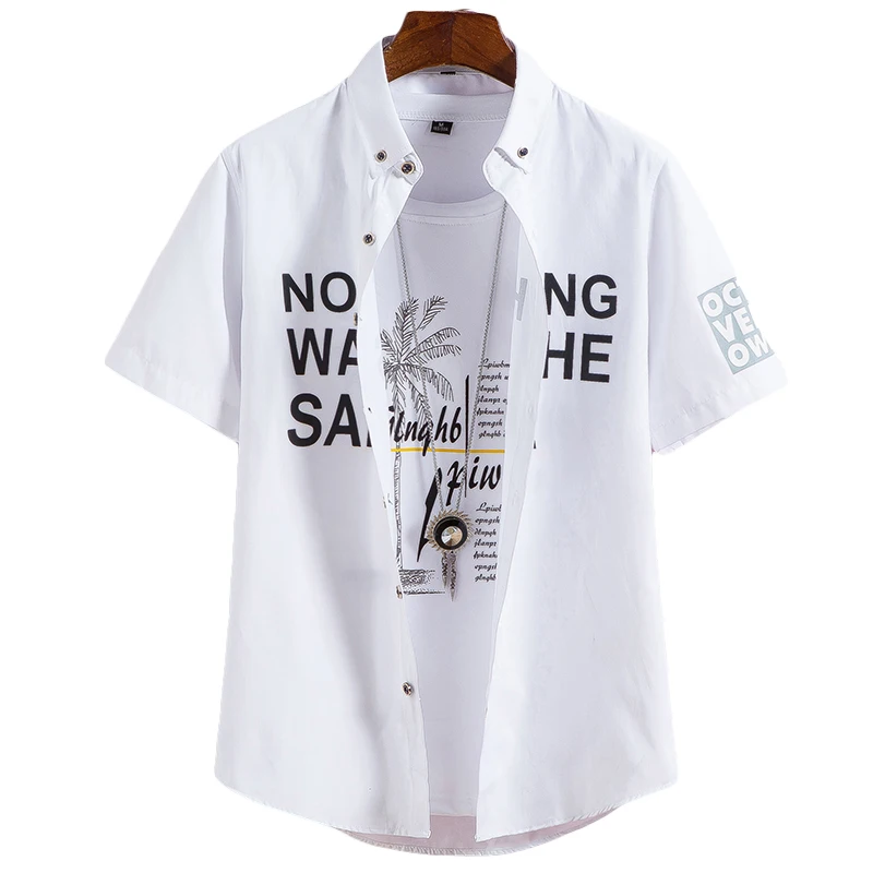 

Мужская рубашка с коротким рукавом, лето 2022, новинка, Мужская Повседневная рубашка с отворотом, однобортная, модная, высокое качество, Прямая поставка