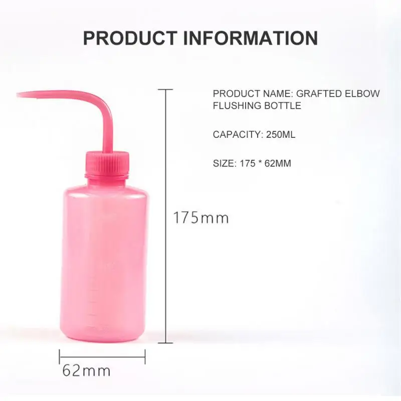 2/5PCS 250/500/1000ml Capacity Tattoo Wash Clear White Plastic Squeeze Bottle Laboratory Measuring Bottle
