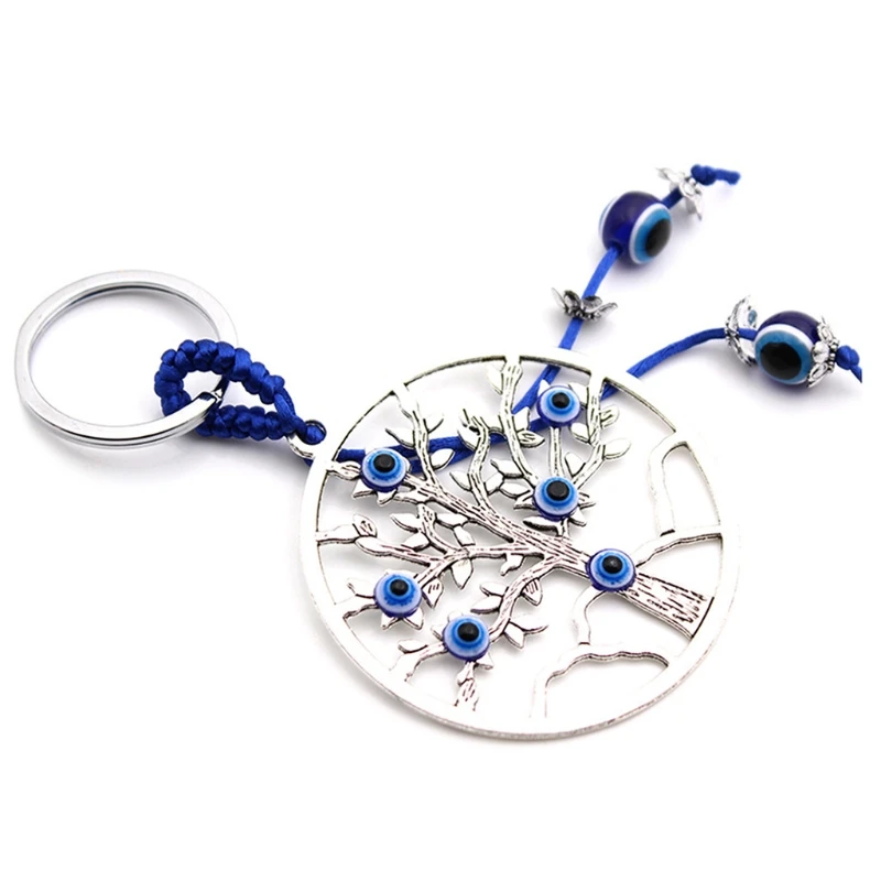 Turkish Blue for Evil Eye Beads Pendant Wall Hanging Decor Lucky Keychain Garden Home for Protection Car Blessing 2