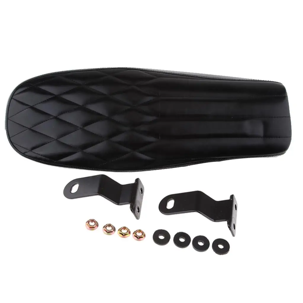 Black Motorcycle Cafe Racer Seat Flat Saddle 63cm/24.8 inch Long