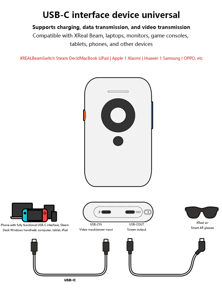 Accessories for XReal Air / Air2 / Air2 Pro VR Glasses HDMI Accessories for XReal Air / Air2 / Air2 Pro VR Glasses HDMI