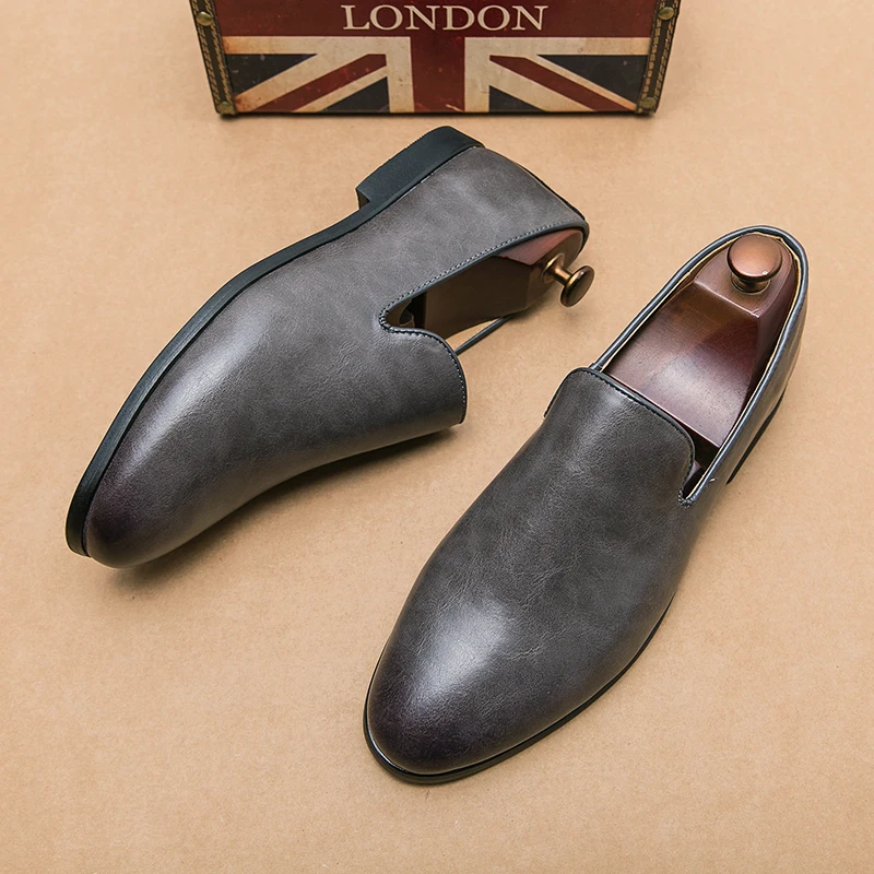 Men Casual Shoes Breathable Leather Men Gentleman Loafers Business Office Shoes For Men Driving Moccasins Comfortable Slip On