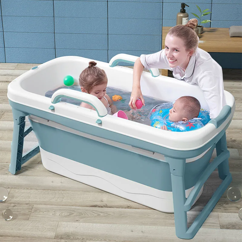 

Adult Folding Bathtub Mobile Retractable Bathroom Barrel Children Large Thick Gonflable Large Baby Bath Tub Newborn Set CC50YP