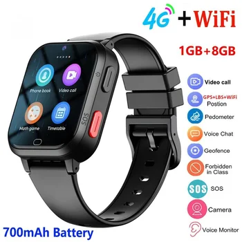 남아여아용 스마트 워치, 어린이 화상 통화, SOS GPS, LBS 위치 추적기, SIM 카드, 4G + Wi-Fi, 700mah 배터리, 어린이 스마트 워치, 신제품
