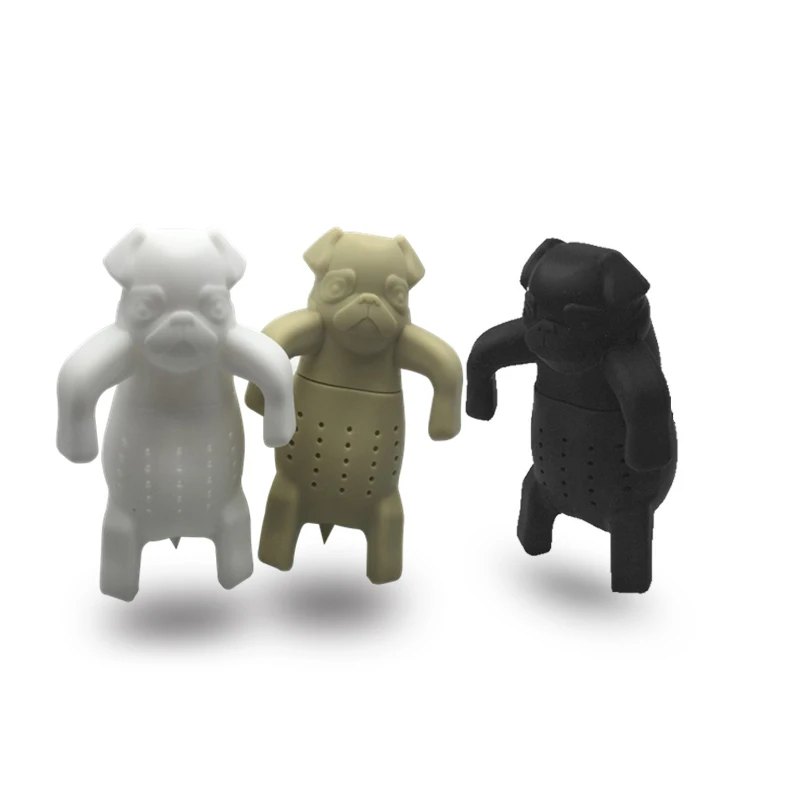 Cute Silicone Pug Dog Tea Infuser Tea Filter Diffuser Reusable Tea Strainer Spice Loose Tea Leaf Herbal Tool Tea Accessories