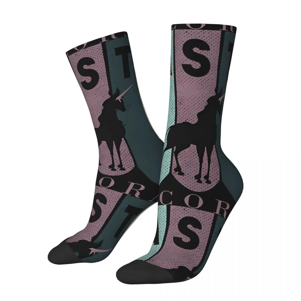 

Funny Happy LAST Unicorn Men's Socks Vintage Harajuku The Last Unicorn Cartoon Street Style Novelty Pattern Crew Crazy Sock