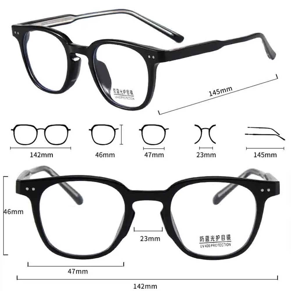 Fashion Glasses Trendy Unisex Glasses Frame Anti Blue Light Glasses Retro For Cycling Shopping Beach