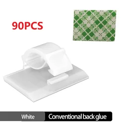 30 - Pack Cable Organizer Clips for Desktop Wire Management (90PCS White)