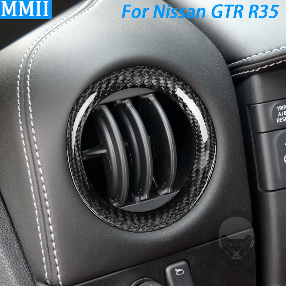 

For Nissan GTR R35 2008-2016 Air Outlet Conditioner Vent Tuyere Cover Trim Dry Carbon Fiber Auto Interior Modification Parts