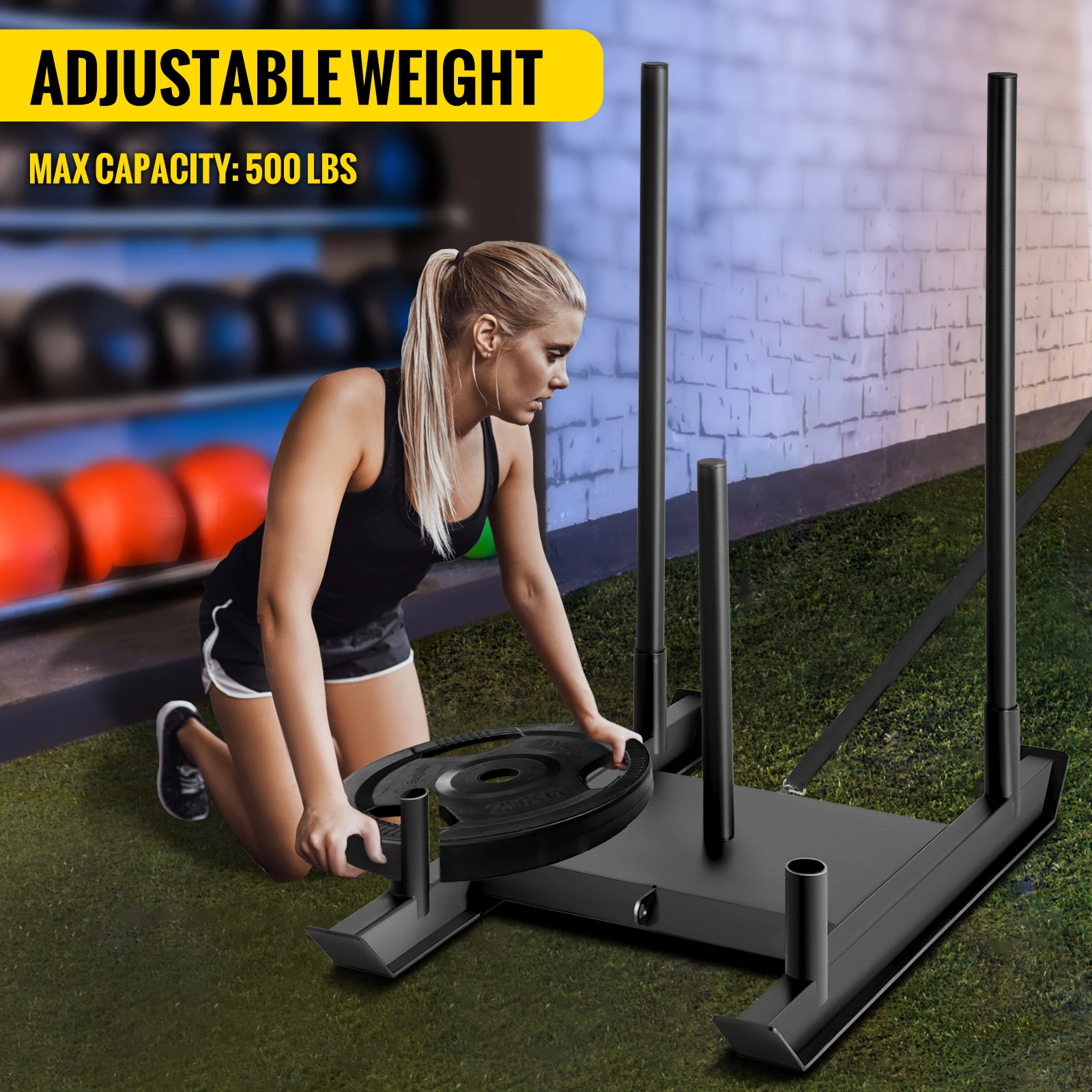 Steel Weight Sled for Fitness and Strength Training
