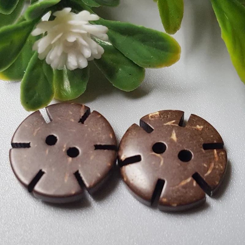 10PCS 천연 코코넛 버튼 자동차 기어 2홀 버튼 재봉 용품 수제 DIY 셔츠 뜨개질 스크랩북 액세서리