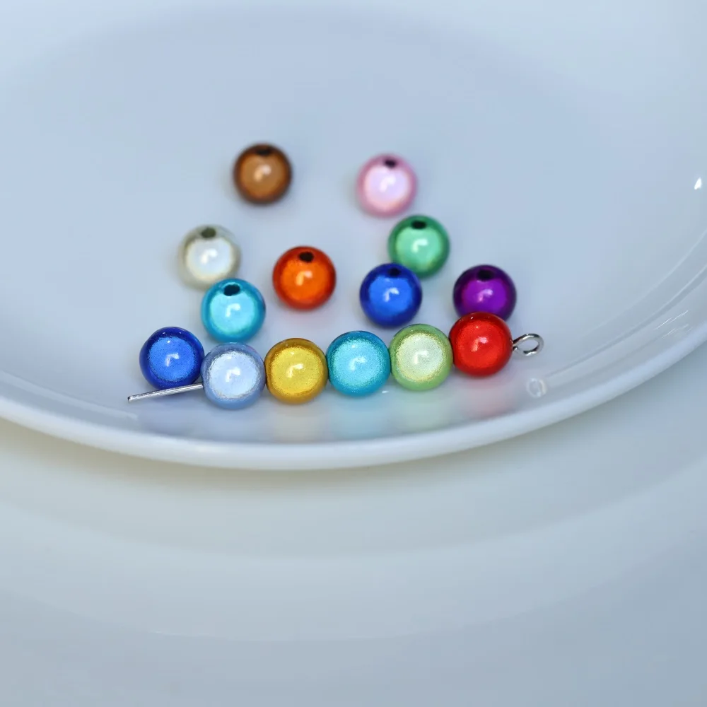 Satin Luster Imitation Pearl Glass Beads - Round, Dyed, Loose Spacer Beads for Jewelry and Vase Filler