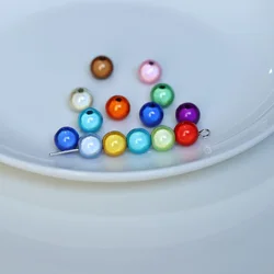Satin Luster Imitation Pearl Glass Beads - Round, Dyed, Loose Spacer Beads for Jewelry and Vase Filler (Multicolor)