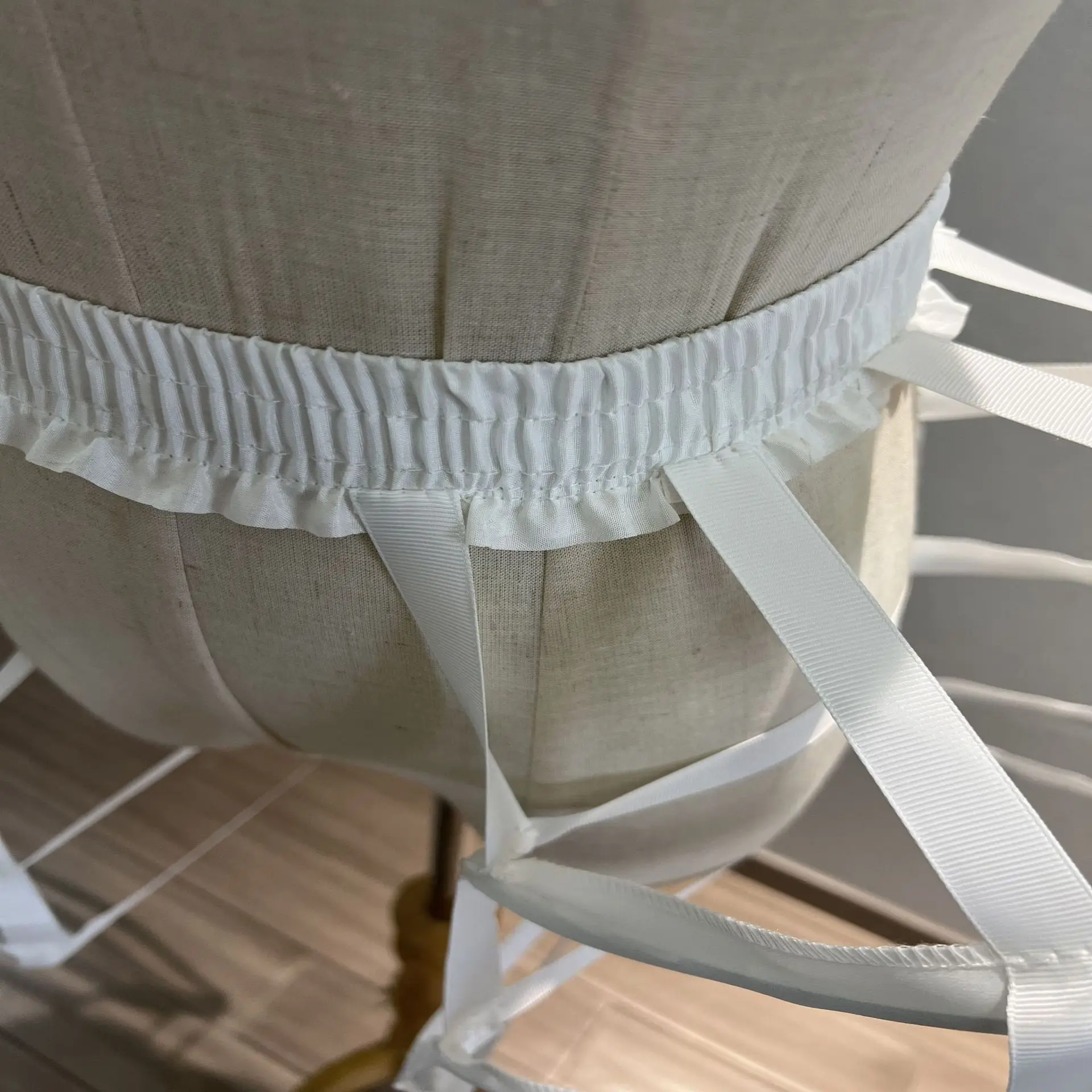 White Wedding Bridal Crinoline Underskirt Women Elastic Waistband Pannier Petticoats 4 Hoops Front Cut Hollow Cage Skirt