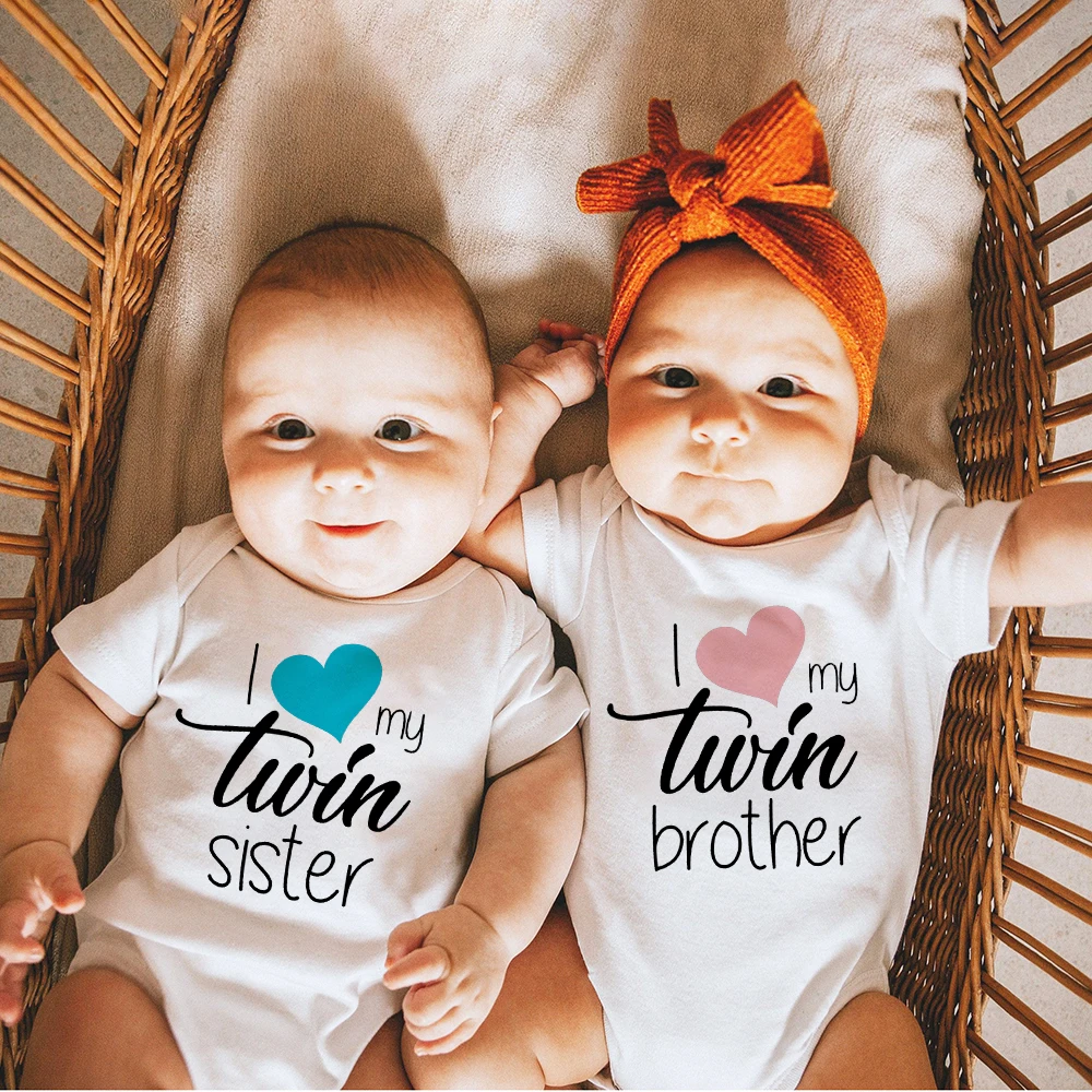 Twins Infant Bodysuit I Love My Twin Sister Brother Newborn Boys