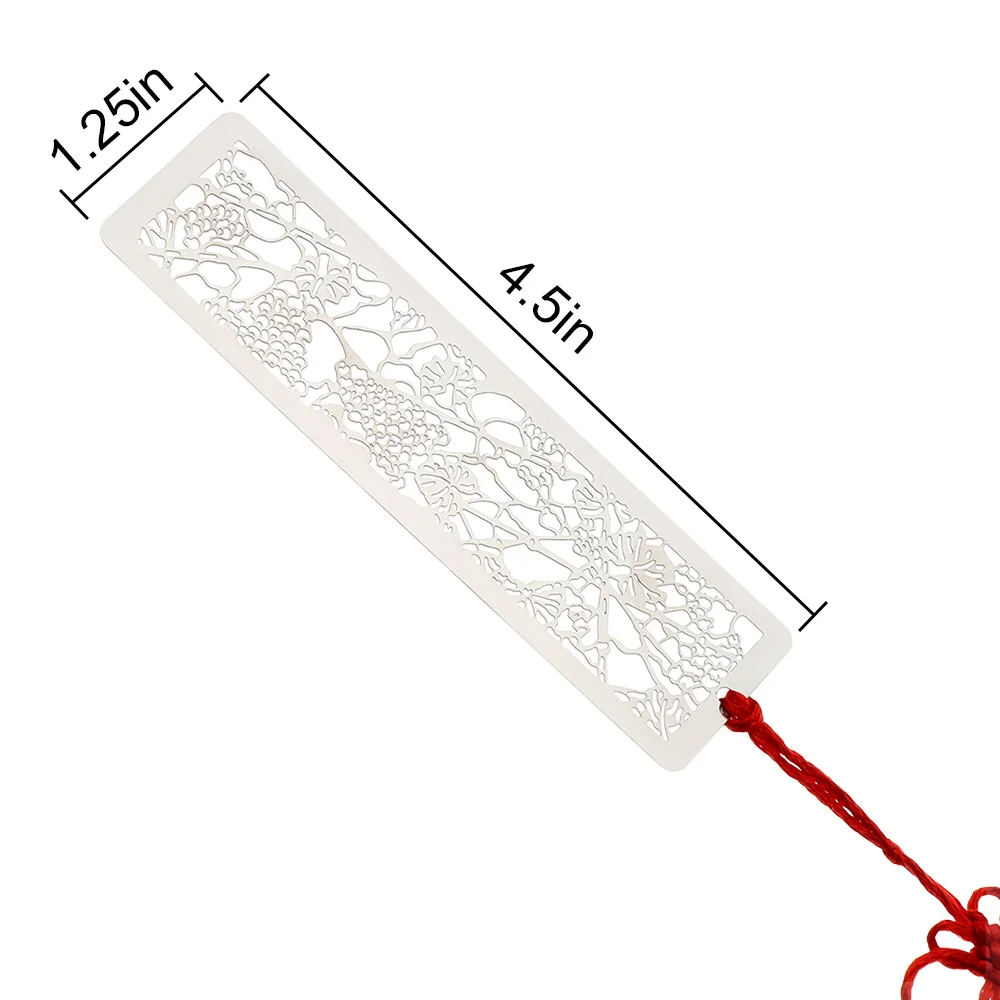 Metal hollow bookmarks Chinese style red knot creative book clip stainless steel pagination mark calligraphy painting kids gift