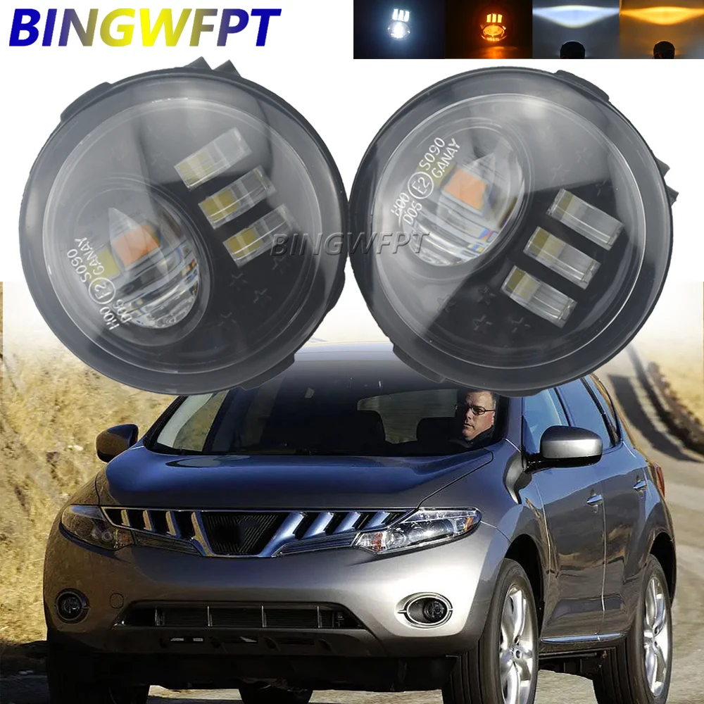 1pair Led Fog Bumper Lights Headlight Fog Light Foglamp For Nissan