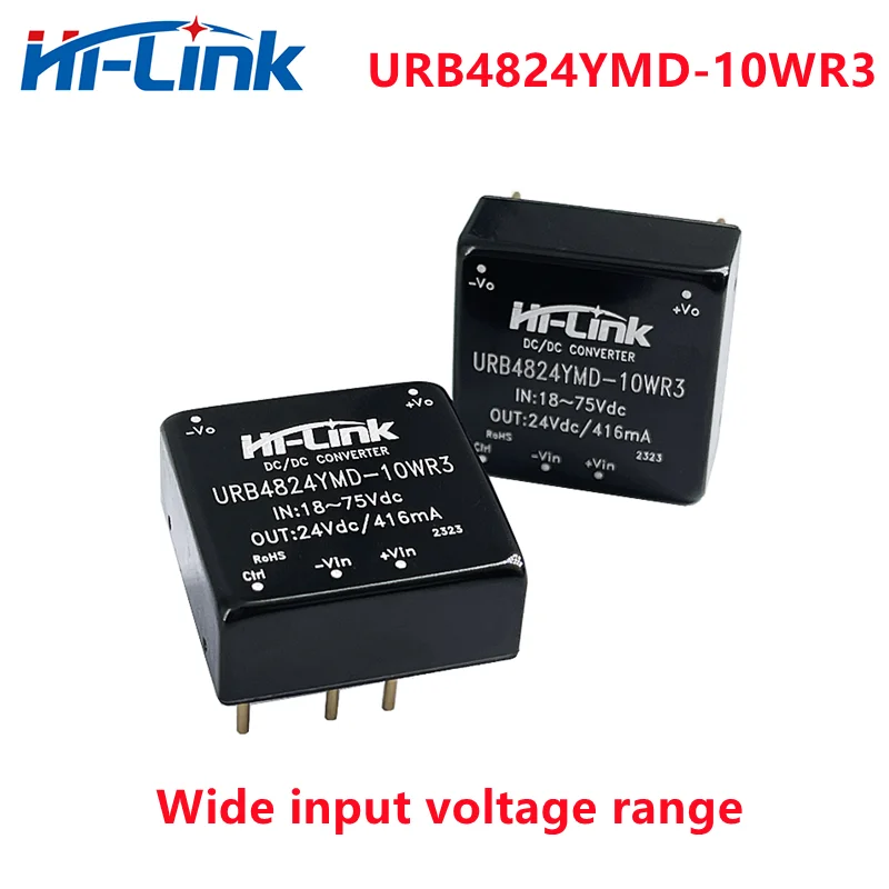 Hi-Link 10W DCDC Convertisseur 10W 24V/48V à 3V 5V 9V 12V 15V 24V URB4805YMD/URB2412YMD/Commutateur URB2405YMD-10WR3 Technologie d'alimentation