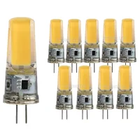 หลอดไฟ LED COB G4 10 ชิ้น ปรับความสว่างได้ 6W 9W ขั้ว E14 หลอดไฟ LED AC/DC 12V 220V หลอดไฟ G9 COB สปอตไลท์ โคมไฟระย้า ใช้แทนหลอดฮาโลเจน 1
