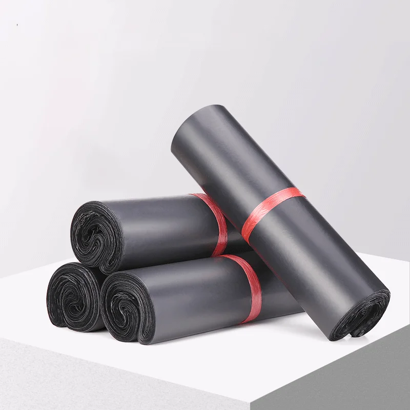 50 postal transport bags, opaque PE plastic bags,transport envelopes, black mail bags with self-adhesive seals,customizable logo 4