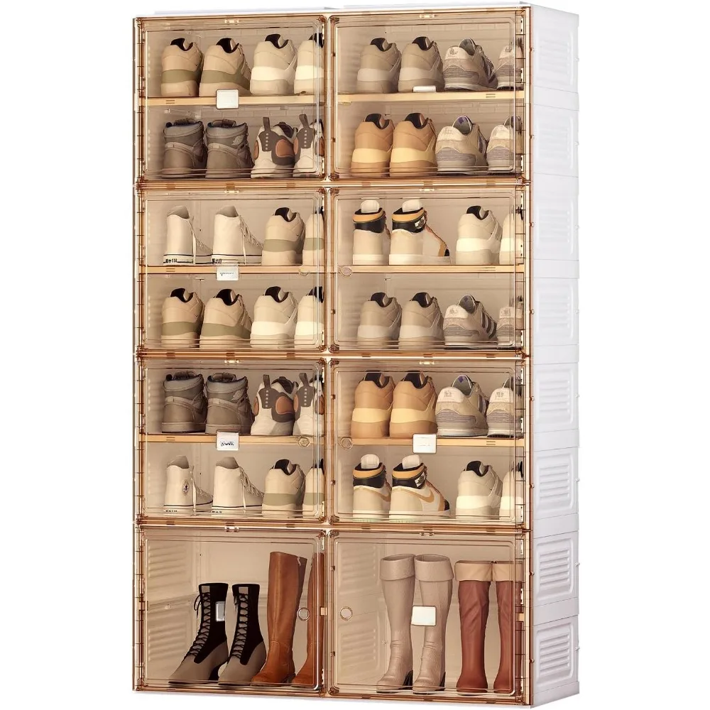 

Shoe Cabinet Organizer for Closet Entryway,,with Magnetic Clear Door Stackable Sneaker Storage 7 Tiers 28 Pairs Shoe Cabinets