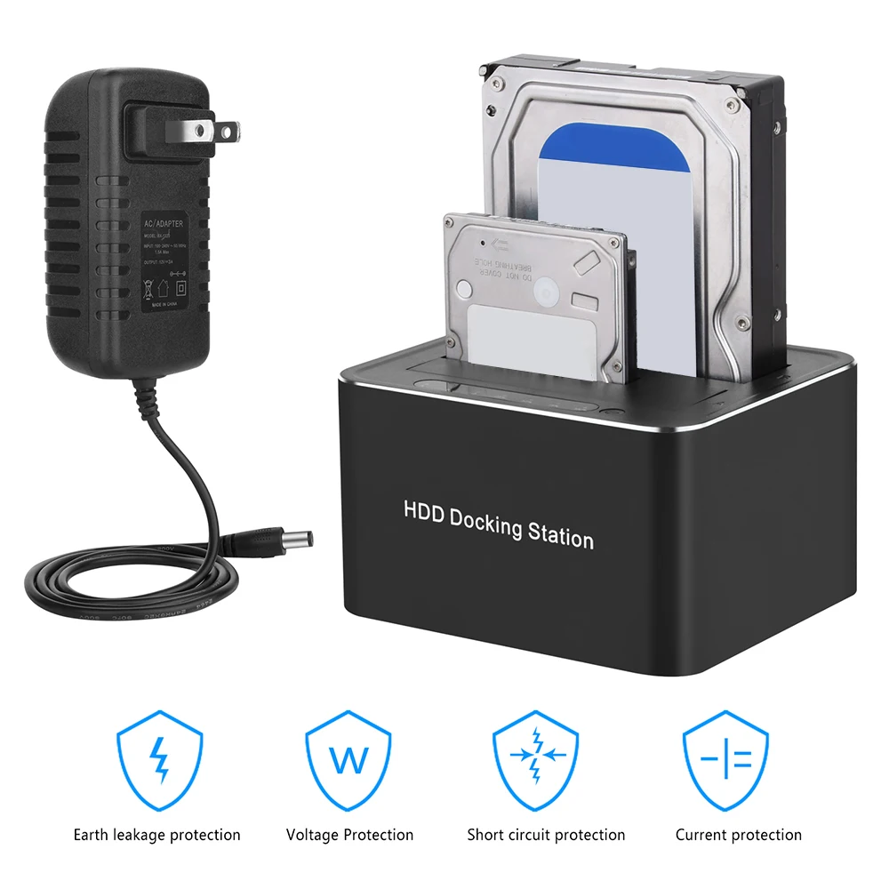 Sata Usb 3.0 Hdd Case Hard Drive Docking Station Hard Disk Enclosure Suporte para 32tb Mobile Hdd Enclosure ue us Plug 2.5 3.5 - Imagem 3