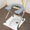 Toilet Seat for Bathroom Trong Bearing Capacity Comfortable Stable Bottom Shower Chair Washable Frosted Seat Board Commode Stool 2