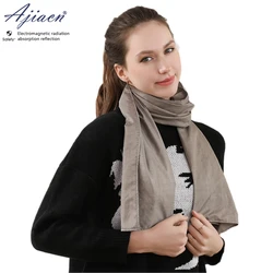 Genuine Electromagnetic radiation protective silver fiber fabric scarf protecting neck health EMF shielding long scarf